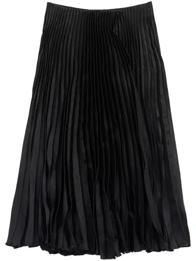 Bimba Y Lola Pleated Midi Skirt In Black