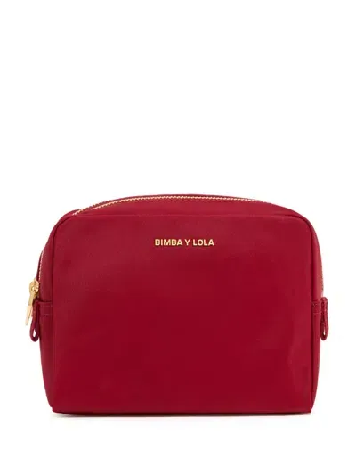 Bimba Y Lola Red Double Nylon Make-up Case In 红色