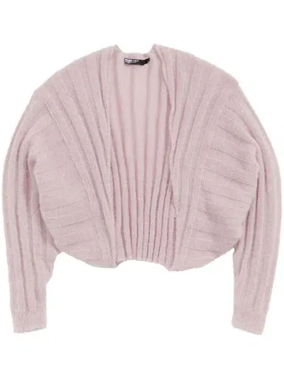 Bimba Y Lola Ribbed Cardigan In Pink