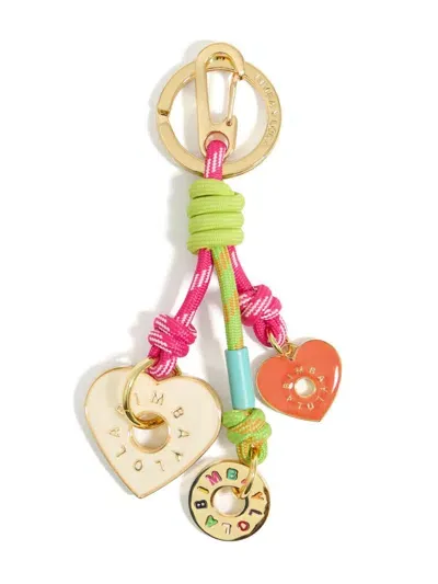 Bimba Y Lola Rope And Hearts Key Ring In Gold