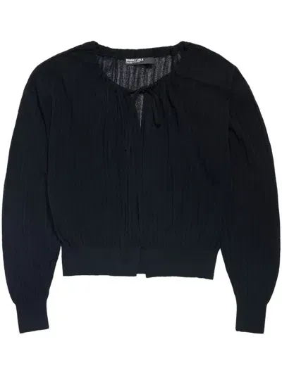 Bimba Y Lola Ruched-detail Cardigan In Black