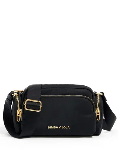 Bimba Y Lola Small Logo-lettering Crossbody Bag In Black