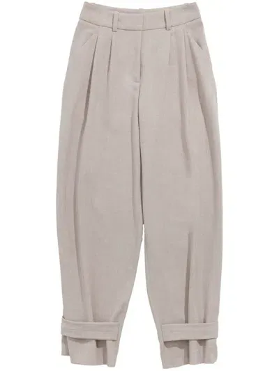 Bimba Y Lola Straped Tapered-leg Trousers In Neutrals