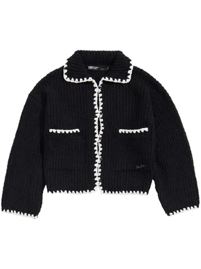 Bimba Y Lola Topstitched Cardigan In Black