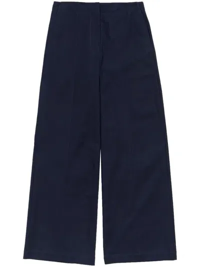 Bimba Y Lola Wide-leg Cotton Trousers In Blue