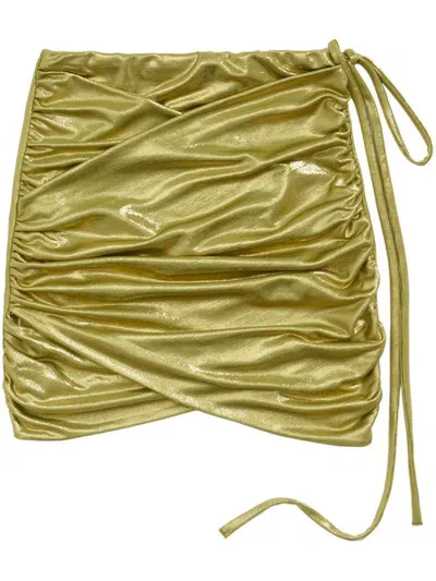 Bimba Y Lola Wrap-design Mini Skirt In Gold