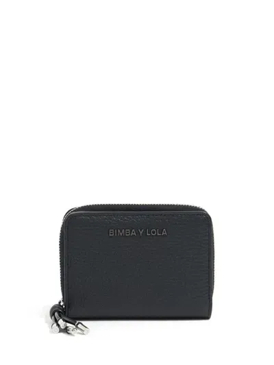 Bimba Y Lola Zipped Leather Wallet In Black