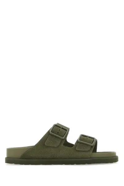 Birkenstock 1774 Arizona Cazador Suede Sandals In Green