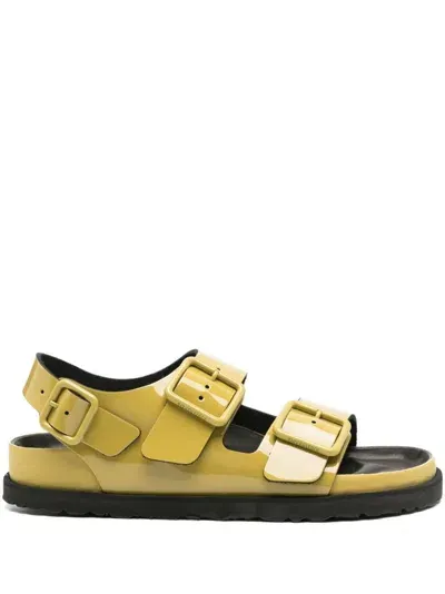 Birkenstock 1774 Milano Shiny Patent Leather Sandals In Green