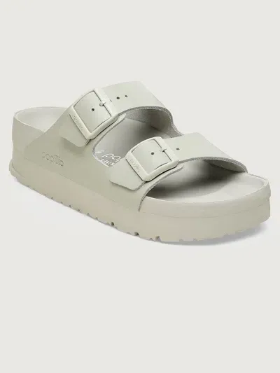 Birkenstock Arizona Exquisite Platform In Gray Leather