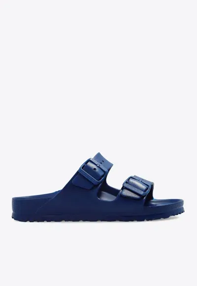 Birkenstock Arizona Logo-detail Slides In Blue