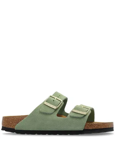 Birkenstock Arizona Suede Sandals In Green