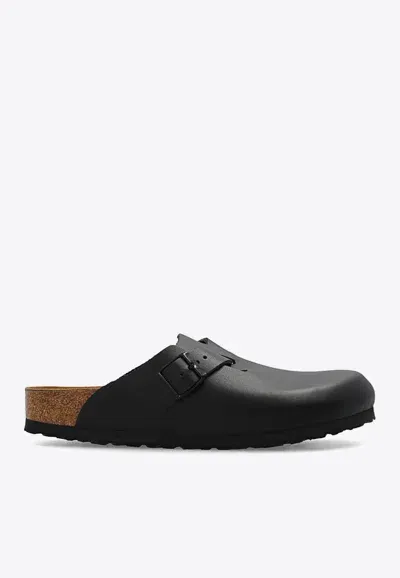 Birkenstock Boston Leather Mules In Black