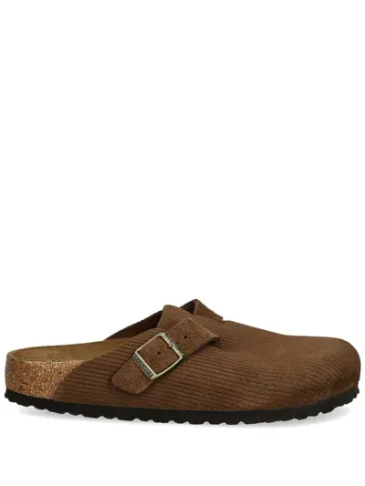 Birkenstock Boston Mules In Brown