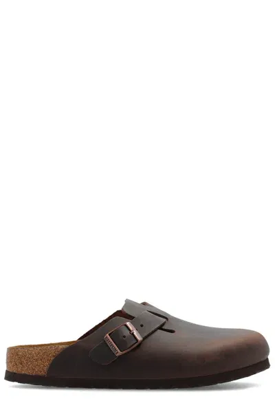 Birkenstock Boston Leather Mules In Brown