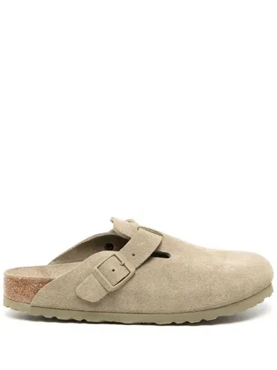 Birkenstock Boston Suede Clogs In Brown