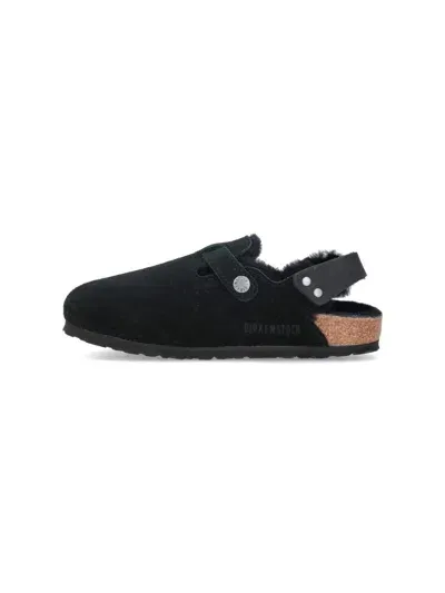 Birkenstock Tokio Fur Mules In Black