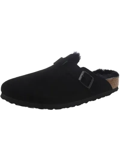 Birkenstock Boston Vl Sheepskin Womens Clogs In Black