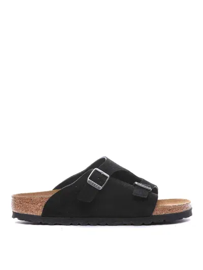 Birkenstock Zurich Suede Sandals In Black