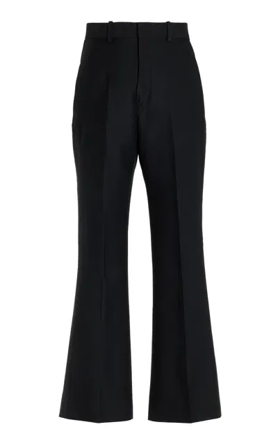 Bite Studios Credo Cropped Bootcut Wool-silk Trousers In Black