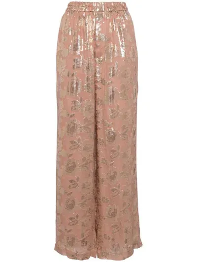 Biyan Floral Palazzo Pants In Pink