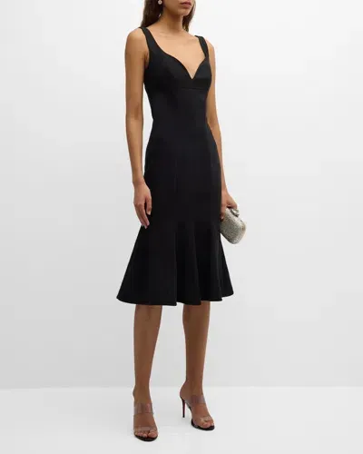 Black Halo Ashlyn Sweetheart Godet Midi Dress In Black