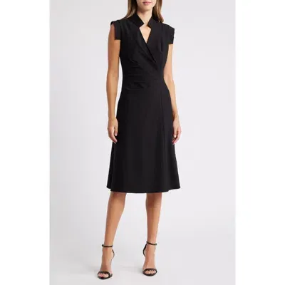 Black Halo Bruna Sleeveless Faux-wrap Dress