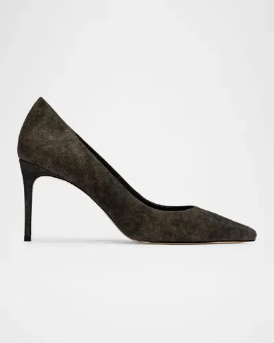 Black Suede Studio Amaya Suede Classic Pumps In Brown