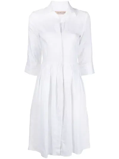 Blanca Vita Long-sleeve Shirt Dress In Weiss