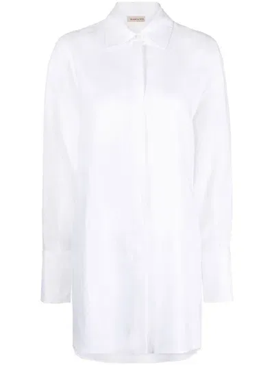 Blanca Vita Oversized Mini Shirtdress In White