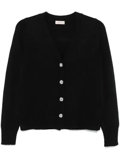 Blanca Vita Virgin Wool Cardigan In Black