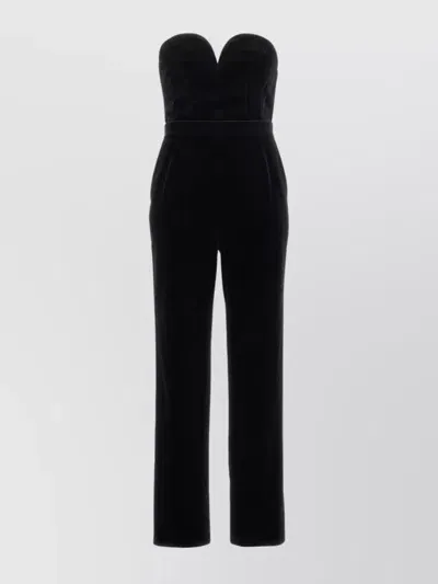 Blazé Milano Clyde Velvet Jumpsuit In Black