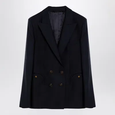 Blazé Milano First Class Double Breasted Jacket In Navy Blue Wool