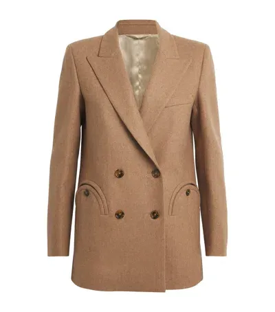 Blazé Milano Virgin Wool-cashmere Everyday Blazer In Brown