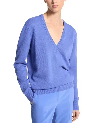 Bloomingdale's Cashmere V Neck Sweater - Exclusive In Azure