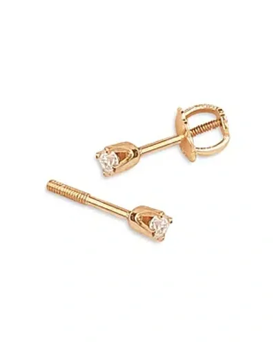 Bloomingdale's Kids' Children's Diamond Mini Stud Earrings In 14k Yellow Gold, 0.04 Ct. T. W.