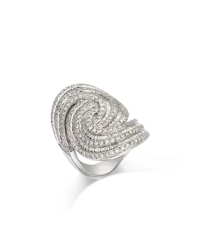 Bloomingdale's Fine Collection Bloomingdale's Diamond Pave Multirow Swirl Statement Ring In 14k White Gold, 2.50 Ct. T. W. - Exclus