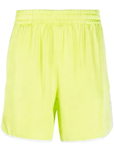 Blue Sky Inn Contrasting-sides Track Shorts In Green