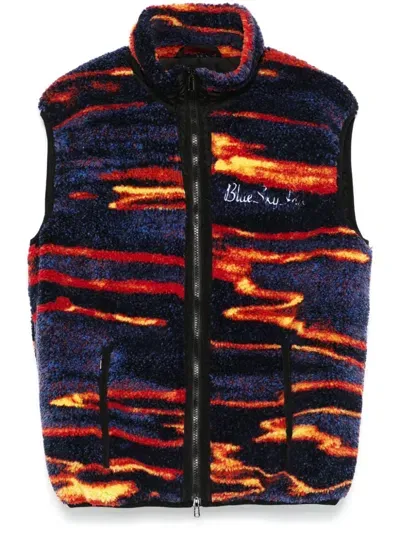 Blue Sky Inn Sunset Sea-print Gilet In Blue