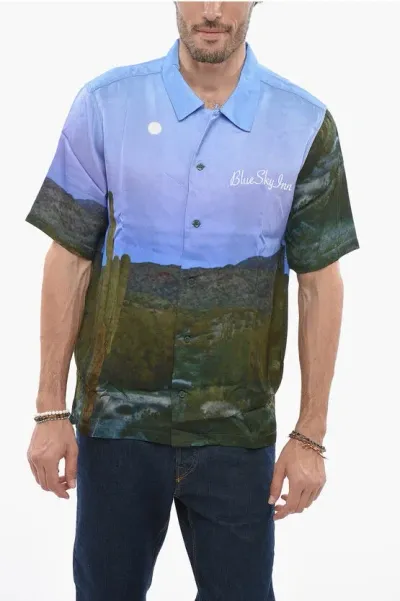 Blue Sky Inn Logo-embroidered Shirt In Blue