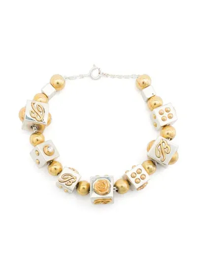 Blumarine Beaded Bracelet In Gold