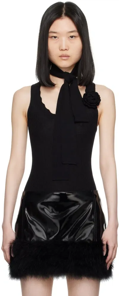 Blumarine Black Wool Tank Top In N0990 Black