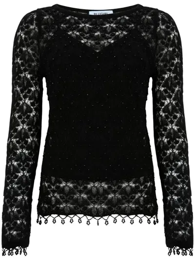 Blumarine Black Appliqué Sweater