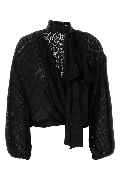 Blumarine Blusa Croc Devore'-40 Nd  Female In Black