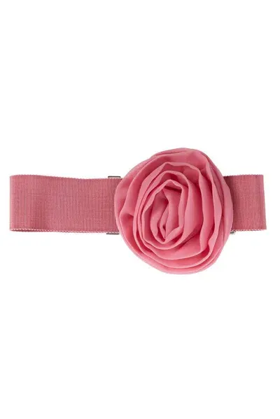 Blumarine Floral Patch Choker In Pink