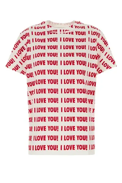 Blumarine I Love You! Printed Jersey T In Multi