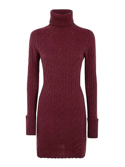 Blumarine Knit Midi Dress In Rosado