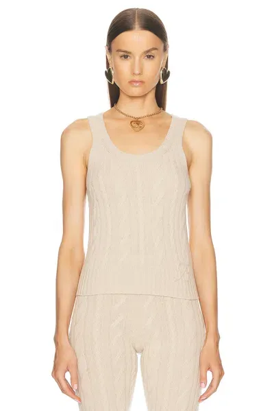 Blumarine Knit Tank Top In Croissant