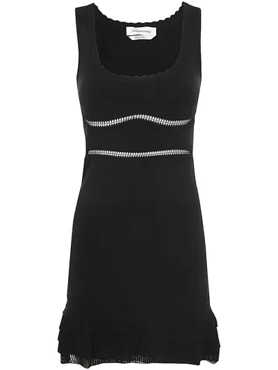 Blumarine Knit Tank Top Dress In Black