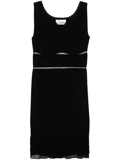 Blumarine Knit Tank Top Dress In Black